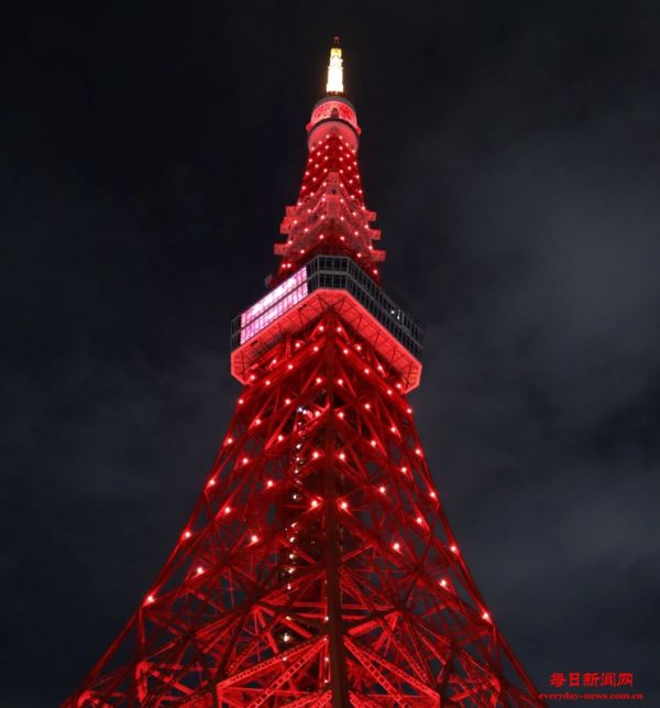 喜迎中国新春 日本东京塔第七次点亮“中国